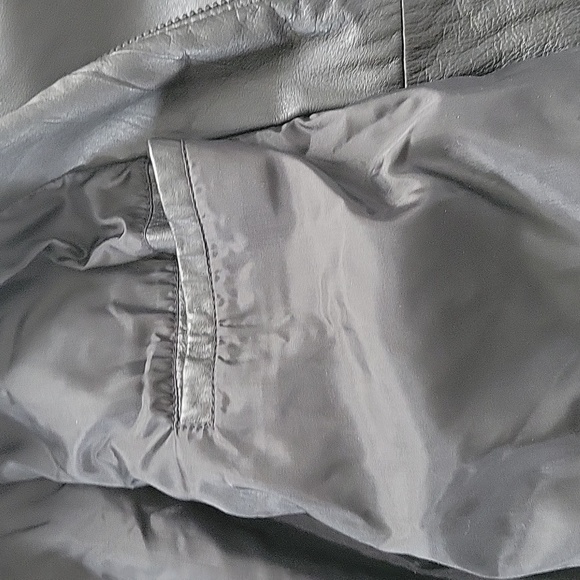 Members Only genuine leather jacket, LT, black, epaulettes, 42-44 LT - Picture 13 of 15